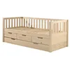 Image de Vipack Fritz Collection Natural Wood Bunk Bed with Three Drawers and Trundle - Space-Saving Design for Comfort and Convenience