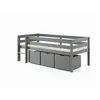 Image de Light Grey Raised Bed with Three Under-Bed Drawers from The Pino Collection - Perfect for Space Saving and Organized Living