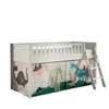 Image de Vipack Scott Lit Mezzanine et Rideau Dino, Blanc, 90 x 200 cm