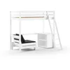 Image de Vipack Lit Haut avec Fauteuil et bibliothèque Blanc