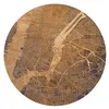Image de Tapis de Salon Cities Collection 240x240 cm - Gatsby Gold - Graphique Artistique Inspiré des Anciennes Cartes pour Une Décoration Moderne