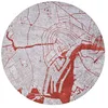 Image de Tapis de Salon Cities Collection 240x240 cm - Orange Cut - Graphique Artistique Inspiré des Anciennes Cartes pour Une Décoration Moderne