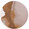 Image de Tapis de Salon tissé Plat Lagoon - Meditation Collection - Chestnut - 240 x 240 cm - Design inspiré des Taches d'encre, Teintes Chaudes et Naturelles évoquant la Terre et la mer
