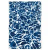 Image de Tapis de Salon tissé Plat Swim - Meditation Collection - Surf - 280 x 390 cm - Design Cyanotype inspiré de la fluidité de l'eau, Reflets Brillants, Effet Tactile avec Fil Blanc flammé