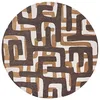 Image de Tapis de Salon tissé Plat Kuba - Craft Collection - Bison - 140 x 200 cm - Motifs Ethniques Abstraits Inspirés de l'art Kuba Zaïrois, Design Moderne et Profondeur Visuelle