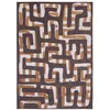 Image de Tapis de Salon tissé Plat Kuba - Craft Collection - Bison - 280 x 390 cm - Motifs Ethniques Abstraits Inspirés de l'art Kuba Zaïrois, Design Moderne et Profondeur Visuelle