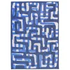 Image de Tapis de Salon tissé Plat Kuba - Craft Collection - Ultramarine - 280 x 390 cm - Motifs Ethniques Abstraits Inspirés de l'art Kuba Zaïrois, Design Moderne et Profondeur Visuelle
