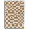 Image de Tapis de Salon tissé Plat Chess - Craft Collection - Honey - 170 x 240 cm - Motif Damier Déconstruit, Graphisme Audacieux, Effets Matériels, Couleurs Vives pour Esthétique Intrigante