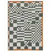Image de Tapis de Salon tissé Plat Chess - Craft Collection - Deep Green - 80 x 150 cm - Motif Damier Déconstruit, Graphisme Audacieux, Effets Matériels, Couleurs Vives pour Esthétique Intrigante