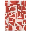 Image de Tapis de Salon tissé Plat Papercut - Craft Collection - Rust - 240 x 340 cm - Design Moderne Bauhaus avec Formes Déconstruites, Tangram, Équilibre Entre Forme et Couleur