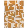 Image de Tapis de Salon tissé Plat Papercut - Craft Collection - Curry - 280 x 390 cm - Design Moderne Bauhaus avec Formes Déconstruites, Tangram, Équilibre Entre Forme et Couleur