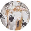 Image de Tapis de Salon tissé Plat Fresque - Gallery Collection - Middle of - 240 x 240 cm - Couleurs Vives, Design Artistique, Inspiré d'un Atelier de Peinture