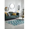 Image de BENEFFITO Tapis - Collection Ikat Summer Blue - Tapis d'intérieur Moderne et Doux - Rectangulaire - 80 x 150 cm