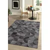 Image de BENEFFITO Tapis - Collection Rondo Charcoal - Tapis à Motifs, Finition Artisanale, Tissage en Belgique - Tapis d'intérieur Moderne et Doux - Rectangulaire - 80 x 150 cm