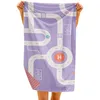 Image de Quut - Serviette de Plage/Piscine Enfant avec Jeu - en Microfibre Séchage Ultra Rapide, sans Sable - Compacte, Légère (Route Lavande, M - 140 x 70cm)
