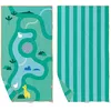 Image de Quut - Serviette de Plage/Piscine Enfant avec Jeu - en Microfibre Séchage Ultra Rapide, sans Sable - Compacte, Légère (Safari, L - 180 x 100cm)