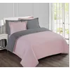 Image de Vision Parure de Lit Réversible 100% Coton Lit Double - Rose Gris | 1 Housse de Couette (260x240cm) + 2 Taies d'oreiller (65x65cm) | 57 Fils/cm² | Doux, Résistant et Confortable | Certifié Oeko-Tex