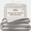 Image de Bambaw Housse de Couette Bambou 200x200 cm, Housse de Couette Douce et Anti Acarien, Drap en Fibre de Bambou Respirante et Refroidissante, Drap Fraicheur Hypoallergénique, pour 2 Personnes (Gris)