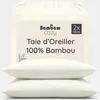 Image de Bambaw Taie d'oreiller Bambou 80x80 cm, Lot de 2, Taie d'oreiller en Bambou Hypoallergénique, Drap Anti Acarien et Anti-Transpiration, Drap Rafraichissant Été et Hiver (Ivoire)