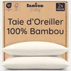 Image de Bambaw Taie Oreiller 50x75 Bambou, Lot de 2, Drap Bambou, Drap Refroidissant, Thermorégulateur et Respirant, Anti Acariens Literie, Taie Oreiller Lot de 2 (Ivoire)