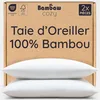 Image de Bambaw Taie Oreiller 50x75 Bambou, Lot de 2, Drap Bambou Rafraichissant, Bon pour Les Cheveux et Le Visage, Taie d'oreiller Anti Acné, Drap Rafraichissant Été et Hiver (Blanc)