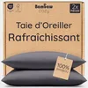 Image de Bambaw Taie Oreiller 80x80 Bambou, Lot de 2, Taies d'Oreillers en Bambou Durable, Bon pour Les Cheveux et Le Visage, Drap Refroidissant et Anti Acarien, Drap Fraicheur (Anthracite)