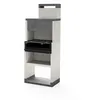 Image de TUOZI - Barbecue fixe pour bois et charbon modèle VENIT FLEX PLUS HOTTE [F] (Gris/Blanc - 78 x 47 x 197 cm) REF: T00131 - Idéal jardin et extérieur