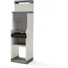 Image de TUOZI - Barbecue fixe pour charbon modèle VENIT FLEX HOTTE (Gris/Blanc - 59 x 47 x 197 cm) REF: T00183 - Idéal grillades savoureuses