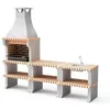 Image de MAESTRO FERRETERO MOVELAR - Barbecue préfabriqué à Bois et Charbon en béton réfractaire modèle Pack 1 Alcoa (Gris, Orange - 260 x 58 x 225 cm) REF: M00346 - Cuisine extérieure pour Jardin ou Patio
