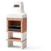 Image de MOVELAR - Barbecue préfabriqué à bois et charbon en béton réfractaire modèle Nazca 70 (Beige, Orange - 86,5 x 58 x 240 cm) REF: M00350 - Cuisine extérieure compacte pour jardin, terrasse ou patio