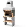 Image de MOVELAR - Barbecue préfabriqué à bois et charbon de bois en béton réfractaire modèle Bailen Plus (Gris, Orange - 86,5 x 58 x 220 cm) REF: M00354 - Barbecue avec cheminée pour terrasse et jardin
