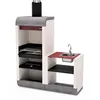 Image de TUOZI - Barbecue fixe pour bois et charbon modèle SUD PLUS Support Évier et Robinet (Blanc, Gris, Rouge - 162 x 60 x 220 cm) REF: 4340/2 - Idéal cuisine extérieure