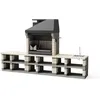 Image de MOVELAR - Barbecue préfabriqué à bois et charbon en béton réfractaire modèle Pack 1 Pan America Beige (Beige, Gris - 360 x 70 x 220 cm) REF: M00380 - Cuisine extérieure pour jardin ou patio
