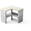 Image de MAESTRO FERRETERO MOVELAR - Nouveau module Iberia Corner pour barbecue de chantier préfabriqué (beige, gris, 90 x 46 x 46 cm) - Utilisation en extérieur