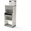 Image de TUOZI - Barbecue fixe inox pour bois et charbon modèle VENIT FLEX PLUS HOTTE [F] (Gris/Blanc - 78 x 47 x 197 cm) REF: T00535 - Résistant aux intempéries