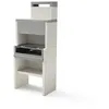 Image de TUOZI - Barbecue fixe inox pour bois et charbon modèle VENIT FLEX PLUS HOTTE (Gris/Blanc - 78 x 47 x 185 cm) REF: T00536 - Cuisson homogène en plein air