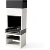 Image de MAESTRO FERRETERO TUOZI - Barbecue Fixe pour Bois et Charbon modèle KITAWAY (Gris/Blanc - 84 x 63 x 223 cm) REF: T00560 - Grande Surface de Cuisson extérieure
