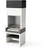 Image de MAESTRO FERRETERO TUOZI - Barbecue Fixe INOX pour Bois et Charbon modèle KITAWAY (Gris/Blanc - 84 x 63 x 223 cm) REF: T00562 - Résistant aux intempéries