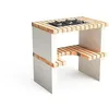 Image de MAESTRO FERRETERO MOVELAR Nazca Teka EFX 30.1 2G pour barbecue préfabriqué Blanc Orange 86,5 x 58 x 58 cm Utilisation en extérieur