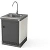 Image de MAESTRO FERRETERO TUOZI - Module sur pied KITAWAY Sink & Tap 61 pour barbecue de chantier préfabriqué (blanc, gris, 61 x 63 x 63 cm) - Utilisation en extérieur