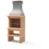 Image de MOVELAR - Barbecue préfabriqué à bois et charbon en béton réfractaire modèle Luxor Royal Plus (Gris, Orange - 94 x 70 x 255 cm) REF: 3450 - Barbecue extérieur avec grande grille jardin terrasse