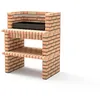 Image de MOVELAR - Barbecue préfabriqué à bois et charbon en béton réfractaire modèle Luxor Short (Gris, Orange - 93 x 70 x 120 cm) REF: 3518 - Cuisine extérieure compacte avec grande grille