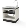 Image de TUOZI - Module support KITAWAY avec lavabo et robinet en acier inoxydable pour barbecue de chantier préfabriqué (blanc, gris, 84 x 63 x 63 cm) - Utilisation en extérieur
