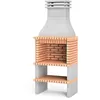 Image de MOVELAR - Barbecue préfabriqué à bois et charbon de bois en béton réfractaire modèle Albufeira (Gris, Orange - 95 x 70 x 245 cm) REF: 3580 - Barbecue d’extérieur pour terrasse et jardin