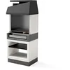 Image de MAESTRO FERRETERO TUOZI - Barbecue Fixe INOX pour Bois et Charbon modèle KITAWAY OTTE (Gris/Blanc - 84 x 63 x 206 cm) REF: T00686 - Parfait pour Barbecue extérieur