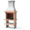 Image de MOVELAR - Barbecue préfabriqué à bois et charbon en béton réfractaire modèle Madeira Plus (Gris, Orange - 110 x 70 x 250 cm) REF: 3719 - Cuisine extérieure avec tuile traditionnelle et grande grille