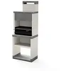 Image de TUOZI - Barbecue fixe pour bois et charbon modèle PLAN 1 MAX (Gris/Blanc - 78 x 47 x 203 cm) REF: T00873 - Cuisson optimale, robuste