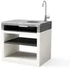 Image de MAESTRO FERRETERO TUOZI Kitaway Module support avec lavabo et robinet pour barbecue de chantier préfabriqué Blanc/gris 84 x 63 x 63 cm Utilisation en extérieur