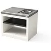 Image de TUOZI - Module de support pour plan de travail KITAWAY GAS pour barbecue préfabriqué (blanc, gris, 84 x 63 x 63 cm) - Utilisation en extérieur