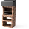 Image de MOVELAR - Barbecue de chantier préfabriqué pour bois et charbon Modèle Volterra (gris/terre cuite - 94 x 70 x 213 cm) Réf : M00863 - Utilisation en extérieur